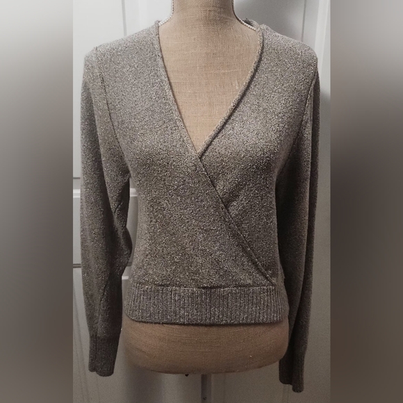 Free People Going For The Gold Wrap Sweater Size M - Picture 2 of 8